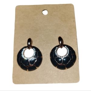 Vintage Gold and Black Enamel Colour Pierced Earrings (Bling Intact) Lot 5